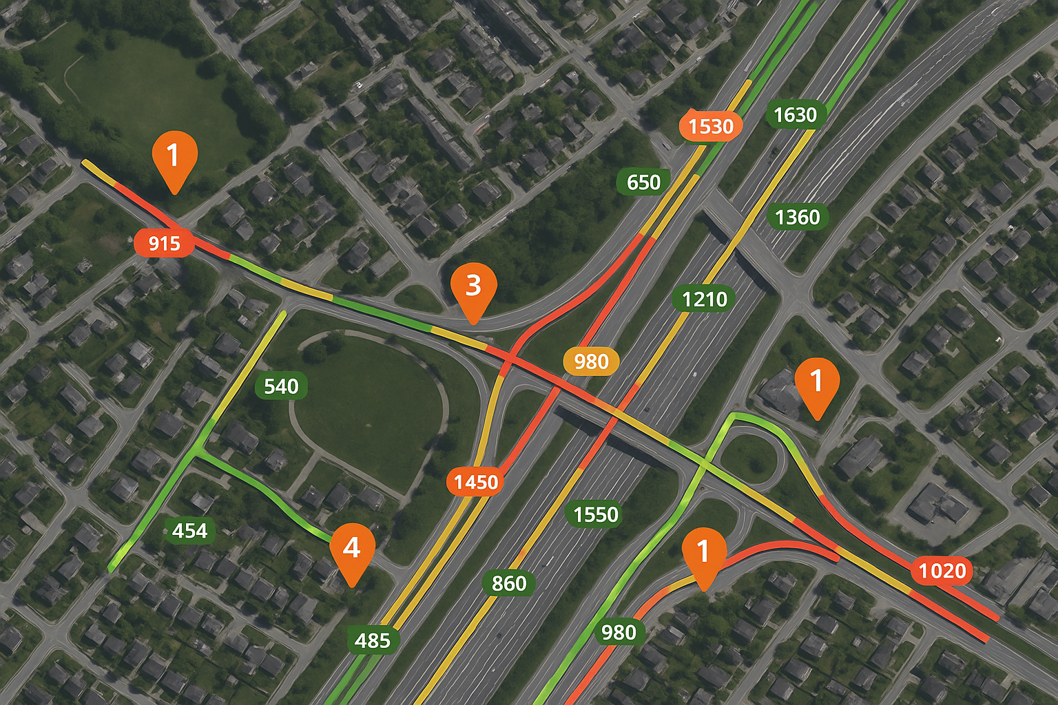 Map of Traffic Survey Locations